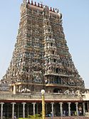 Südgopuram des Minakshi-Tempels.