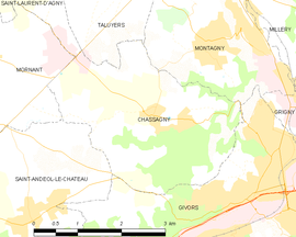 Mapa obce Chassagny