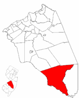 Вашингтон Городок выделен в округе Берлингтон. Карта-врезка: Округ Берлингтон выделен в штате Нью-Джерси.