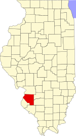 Карта штата Иллинойс с выделением округа Сент-Клер