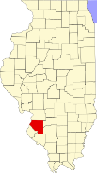 Map of Ilinois highlighting St. Clair County