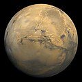 Photo de Mars prise par Viking 1 en 1980 et centrée sur Valles Marineris.