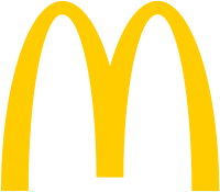 Two yellow arches joined together to form a rounded letter M