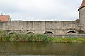 Stadtmauer und Vorderer Stadtgrabenweiher von Südosten, Feldseite