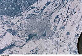 satellietbeeld van de archipel in de winter (NASA)