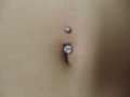 A navel piercing