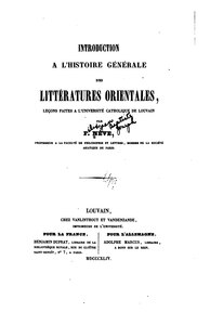 Félix Nève, Introduction à l’histoire générale des littératures orientales, 1844     (Défi 100 wikijours)