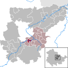 Poziția Oettern pe harta districtului Weimarer Land