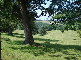 The landscape to the east of the village