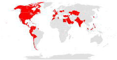 Countries with Papa John's Pizza restaurants