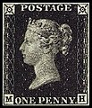 Die (One) Penny Black von 1840 (Vorbild für die beiden Marken von 1841)