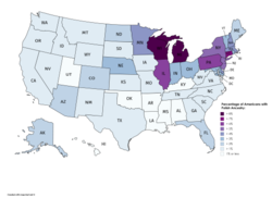 Amerikanpuolalaisten osuus osavaltioittain