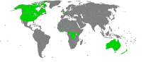 Land hvor Jackson (grønt) er mye brukt