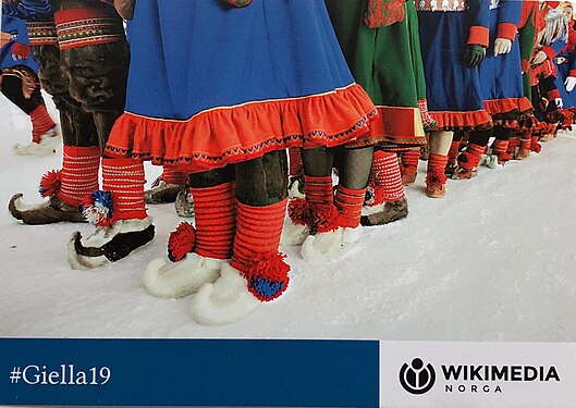 Postcards to mark Wikimedia Norge's participation in the Internnatioal Year of Indigenous Languages 2019. The Sami parliament and Wikimedia Norge are UNESCO civil society partners in markeing the year