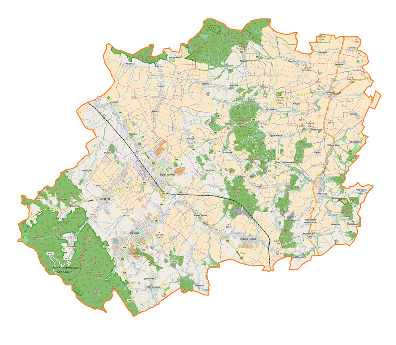 Mapa konturowa powiatu dzierżoniowskiego