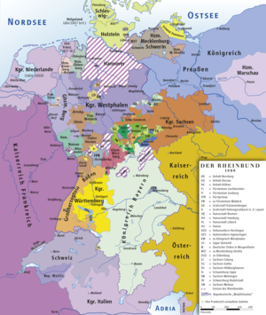 Großherzogtum Berg und andere Rheinbundstaaten im Jahre 1808