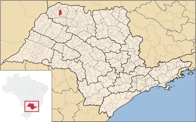 Localização de Estrela d'Oeste em São Paulo