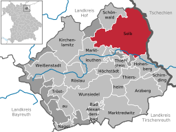 Läget för Selb i Landkreis Wunsiedel im Fichtelgebirge