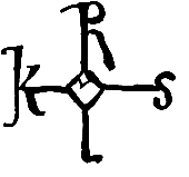 Karolus
- The cross-signature of Charlemagne Signum manus of Charlemagne.svg