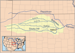 Салин на карте бассейна реки Смоки-Хилл