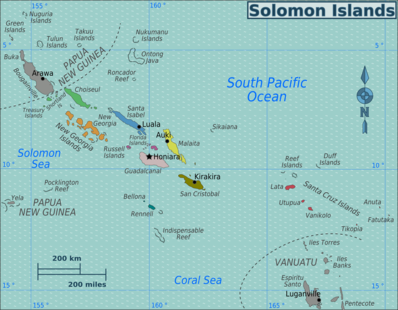 ソロモン諸島の地図