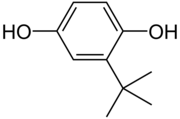 Structuurformule van tert-butylhydrochinon