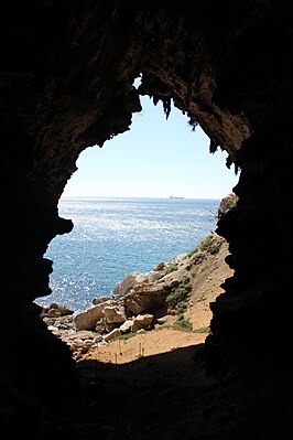 Вид из пещеры Горама на море Альборан