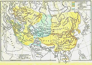 La Mongola Imperio en 1227.