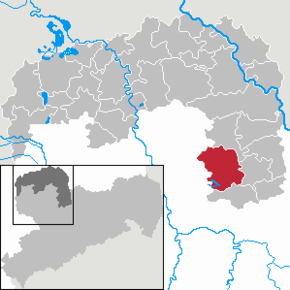 Poziția Wermsdorf pe harta districtului Nordsachsen