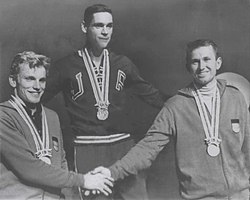 Wolfgang Reinhardt (vasemmalla) Tokion olympialaisissa 1964.