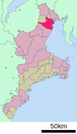 Yokkaichin sijainti Mien prefektuurissa