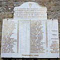 Plaque commémorative à la mémoire des 50 résistants torturés et assassinés au fort de Penthièvre par les Allemands le 13 juillet 1944.