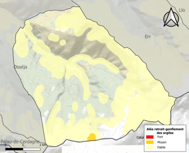 Carte des zones d'aléa retrait-gonflement des argiles.