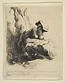 A Woman Making Water, print, after Rembrandt (Rembrandt van Rijn), baron Dominique Vivant Denon (MET, 66.521.39)