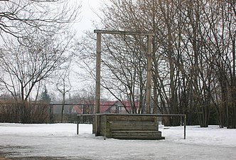 Potence au camp d'Auschwitz.