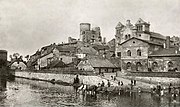 Będzin Castle and a synagogue in the interwar period