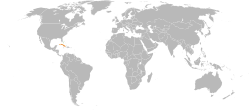 Карта с указанием местоположения Багамских островов и Кубы