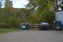 Site of the removed bridge over Oil Creet