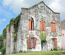 Adam Strain building at Broad and Screven, the only existing building that survived the 1863 burning of Darien by the US Army