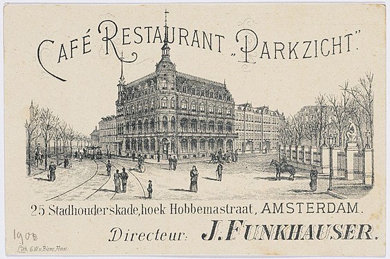 Café-restaurant Parkzicht in de Hobbemastraat 1-11