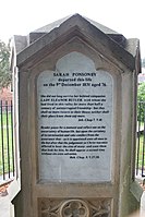 Deaths and legacy: Memorial in St Collen's graveyard コレン教会墓地の記念碑