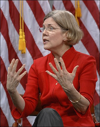 English: Elizabeth Warren speaking at March 29...