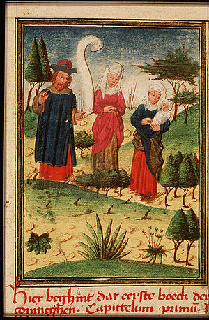 English: Illustration of Elkanah and his two w...