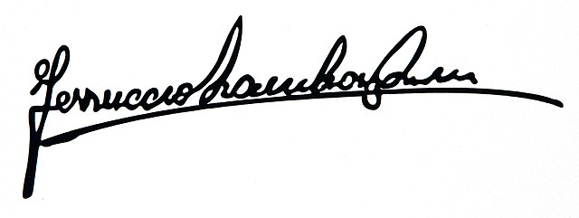 signature de Ferruccio Lamborghini