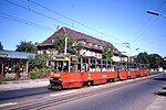 Driewagentram op lijn 4 naar Jelitkowo, 1990.