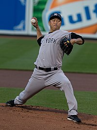 Hiroki Kuroda i New York Yankees dräkt 2013.