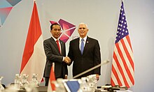 Joko Widodo and US Vice President Mike Pence, 14 November 2018 Joko Widodo Mike Pence Singapore 2018.jpg