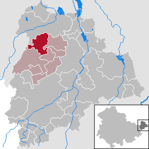 Poziția Kriebitzsch pe harta districtului Altenburger Land