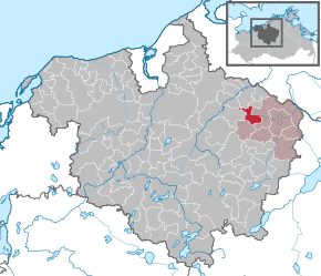 Poziția Lühburg pe harta districtului Rostock