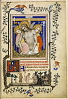 fol. 84, Prières de la Passion : Le Christ de pitié par le Maître du Parement de Narbonne.